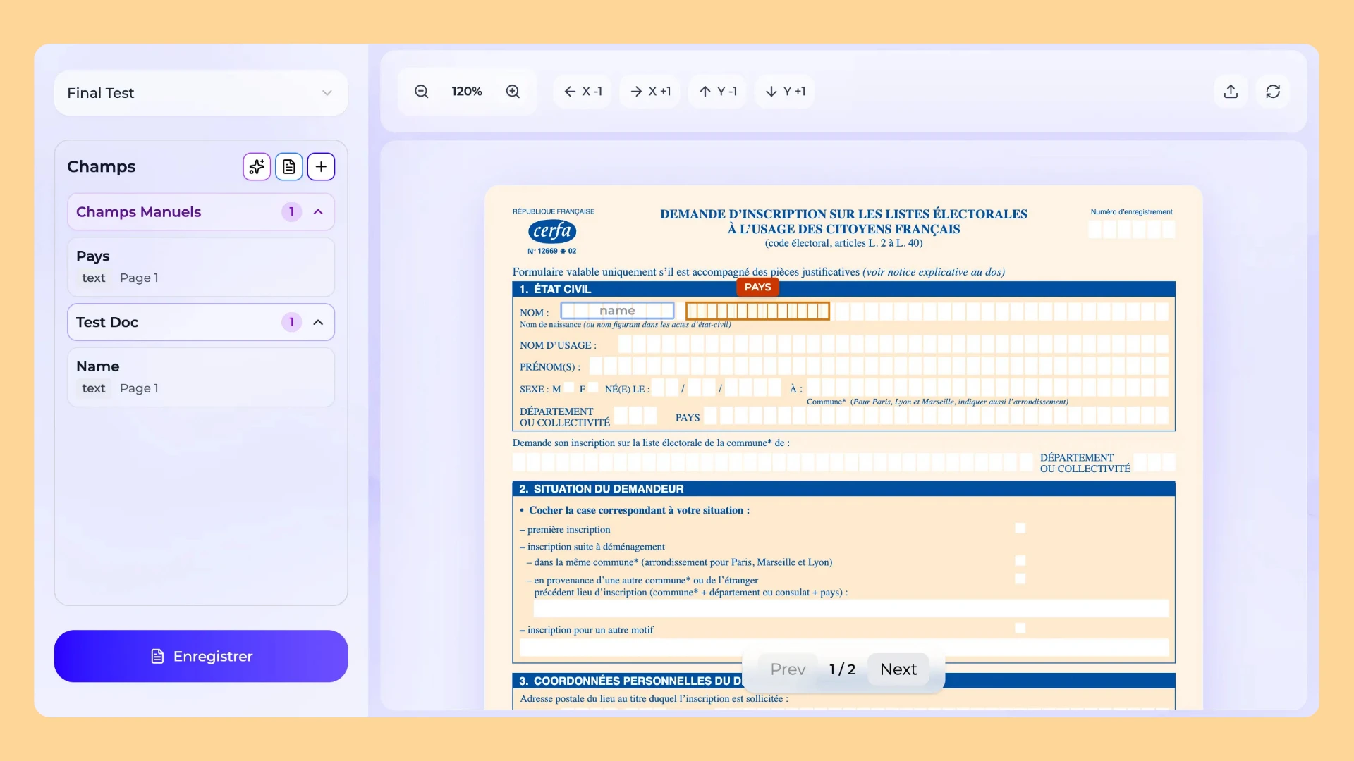 Template Builder preview